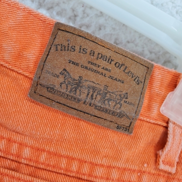 Vtg Levis 569 Orange Jeans Hi Rise Taper Crop Denim Ws 12 29x24 900 Series 12/92 - Picture 4 of 16